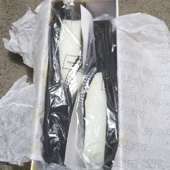 Yellow Box Black Rhinestone Flip-Flops - Picture 5 of 6